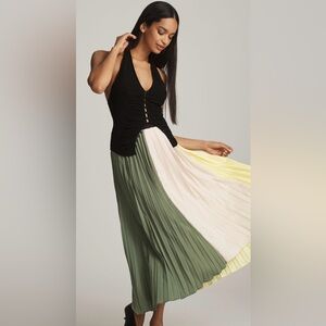 Anthropologie pleated midi skirt